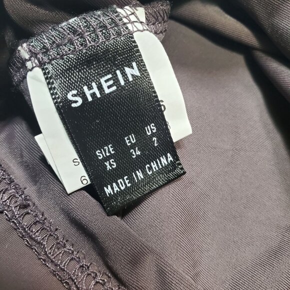 Shein Women's‎ Dark Brown Stretchy Unlined Pull On Mid Thigh Swim Skirt SIze XS - Picture 2 of 3